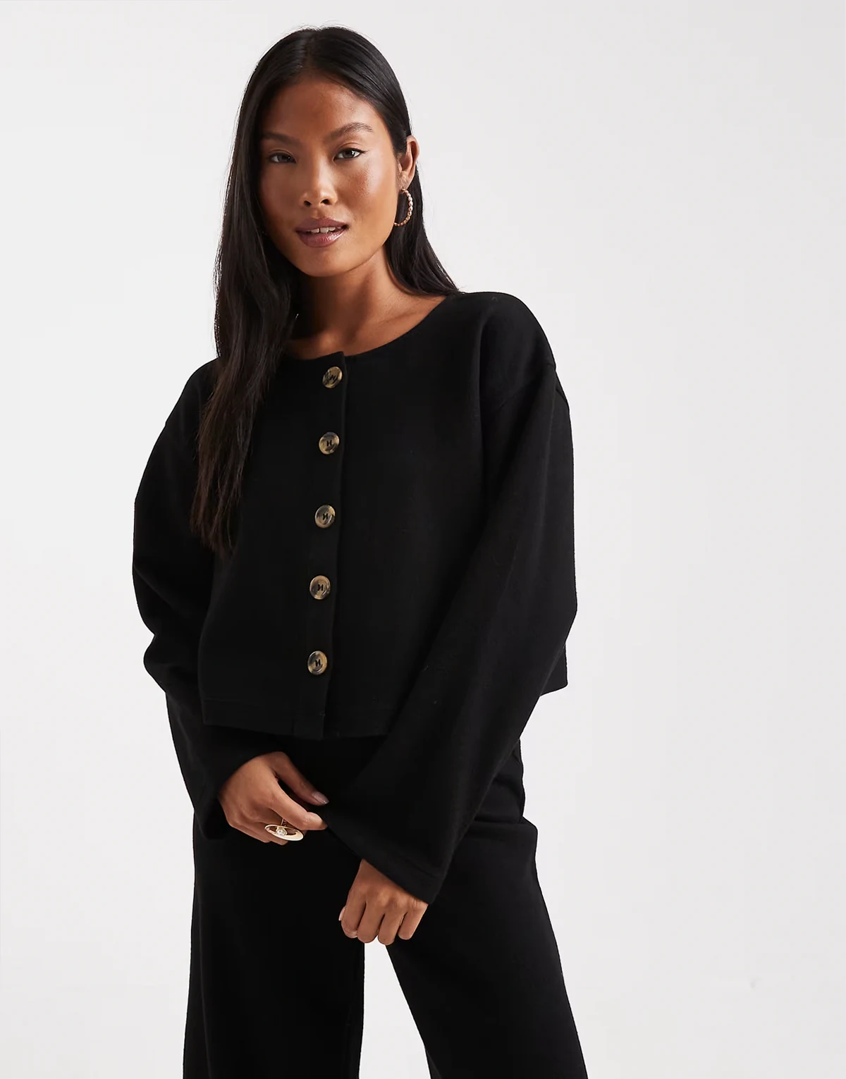 super soft cardigan in black - part of a set