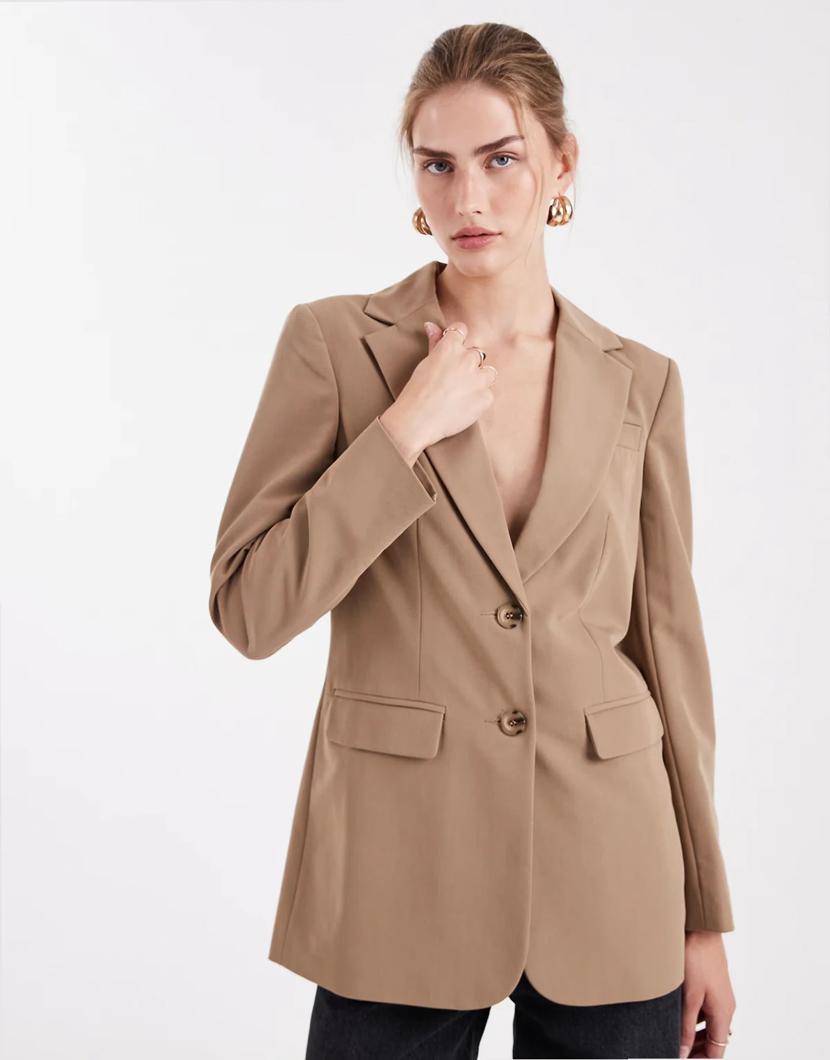 – Oversize-Blazer in Kamelbraun