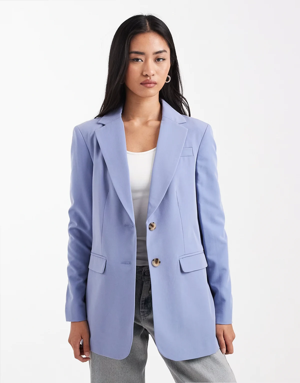 – Oversize-Blazer in Puderblau