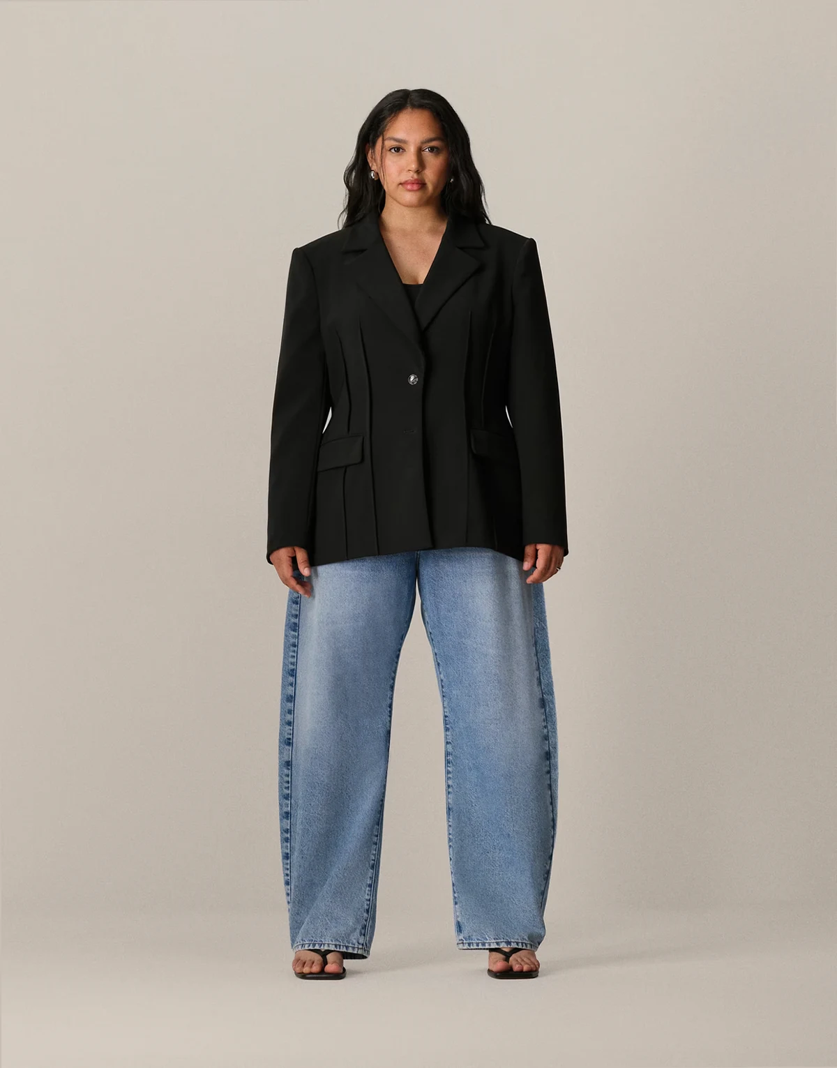 Curve premium sculpted blazer in black