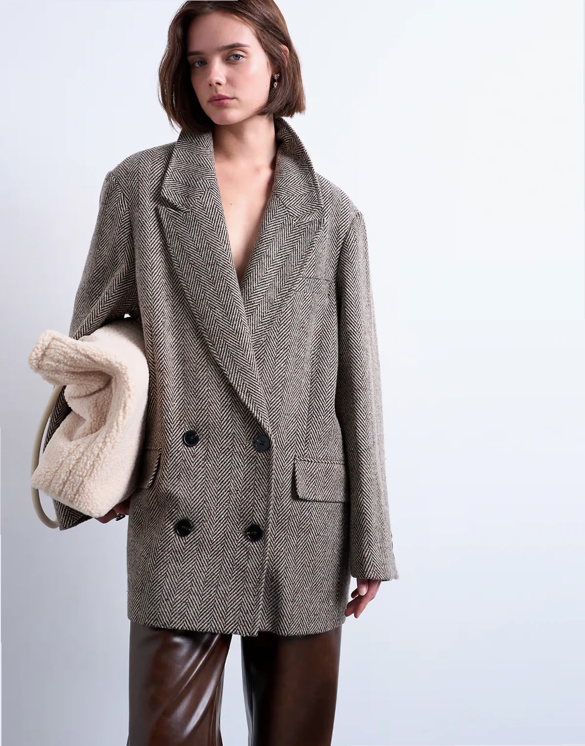 wool blend twill heritage blazer in multi