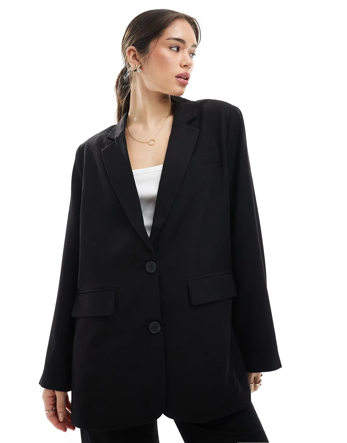boxy blazer in black