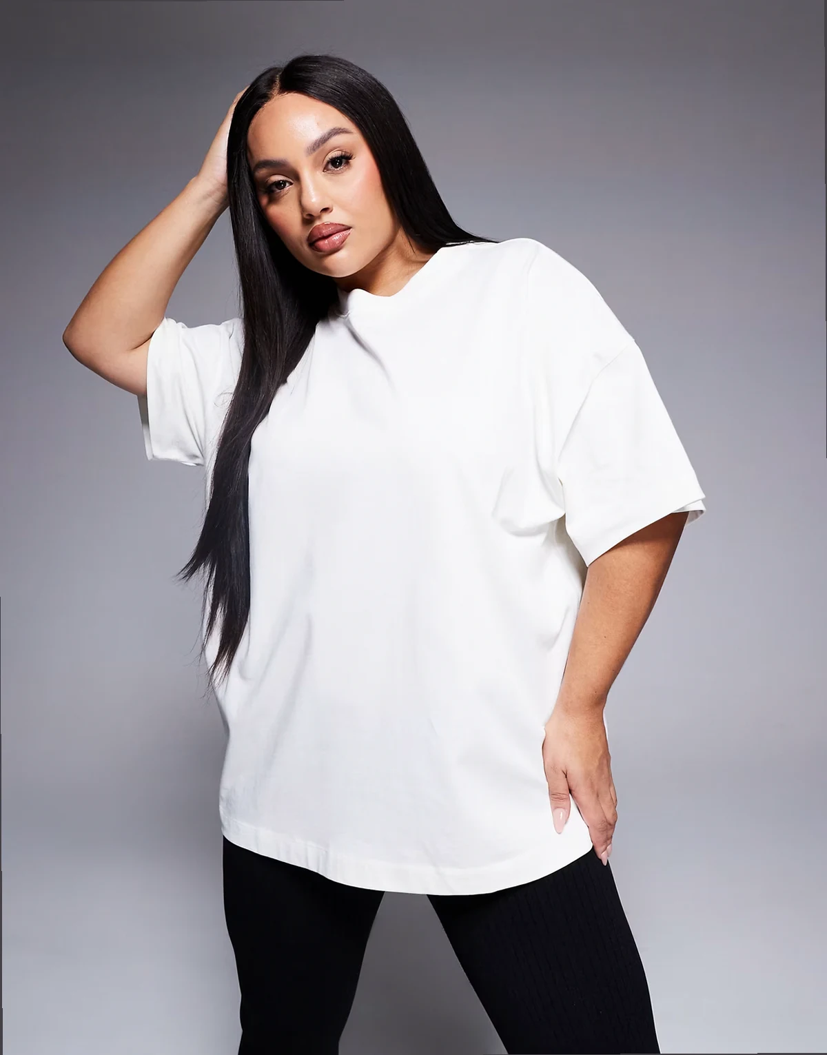 Curve Icon heavyweight cotton oversized t-shirt with quick dry finish in off white