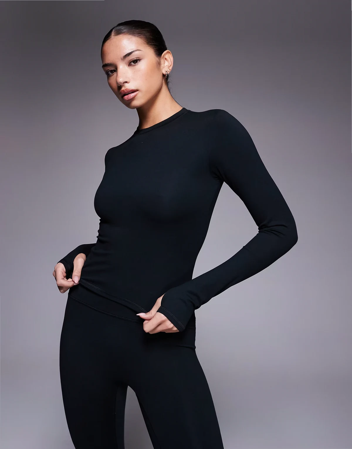 Icon soft touch studio long sleeve baby t-shirt in black