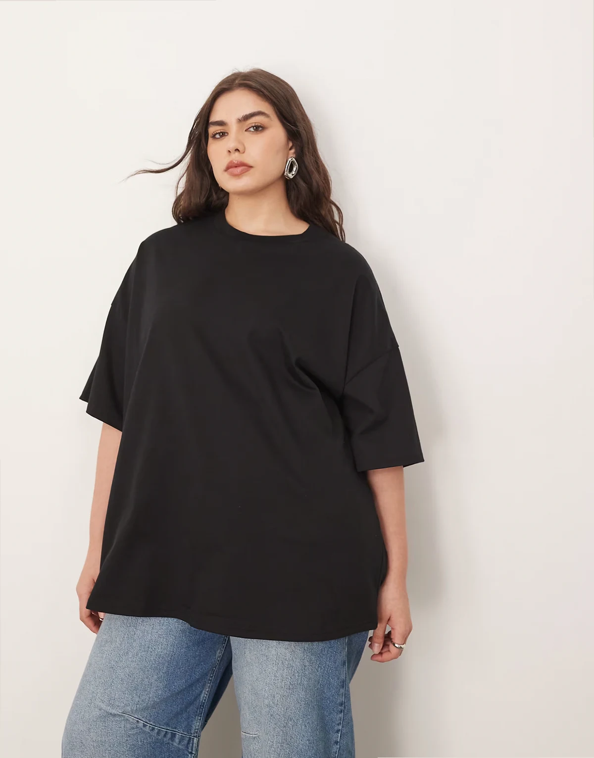 Curve oversized premium heavy weight T-shirt in black