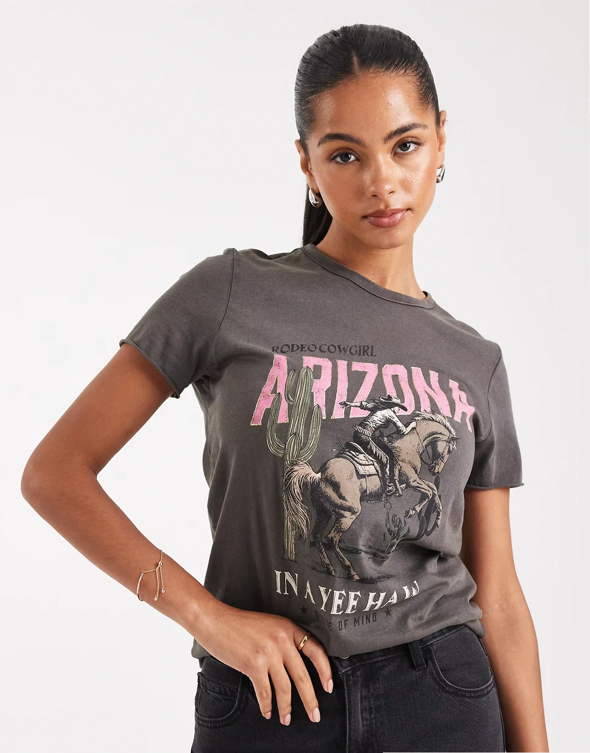 – T-Shirt in Grau mit Arizona-Print