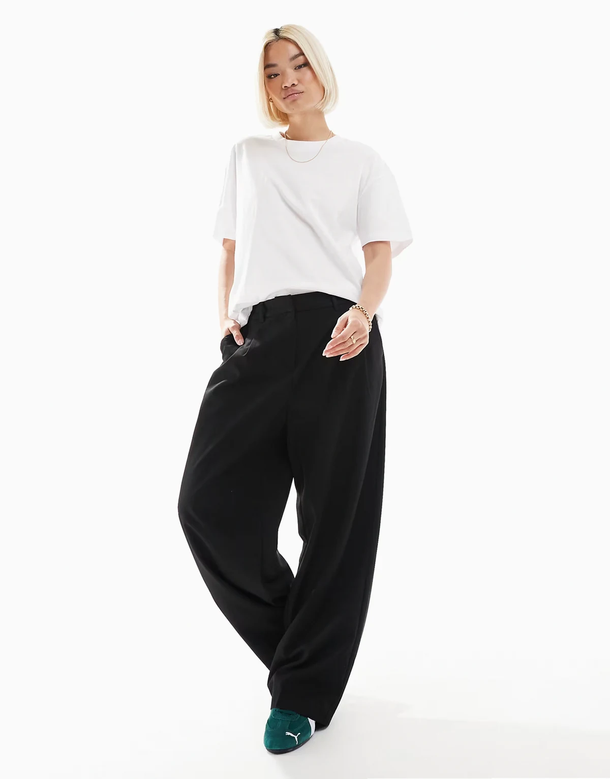 – Mix and Match – Elegante Hose in Schwarz mit weitem Bein, Kombiteil