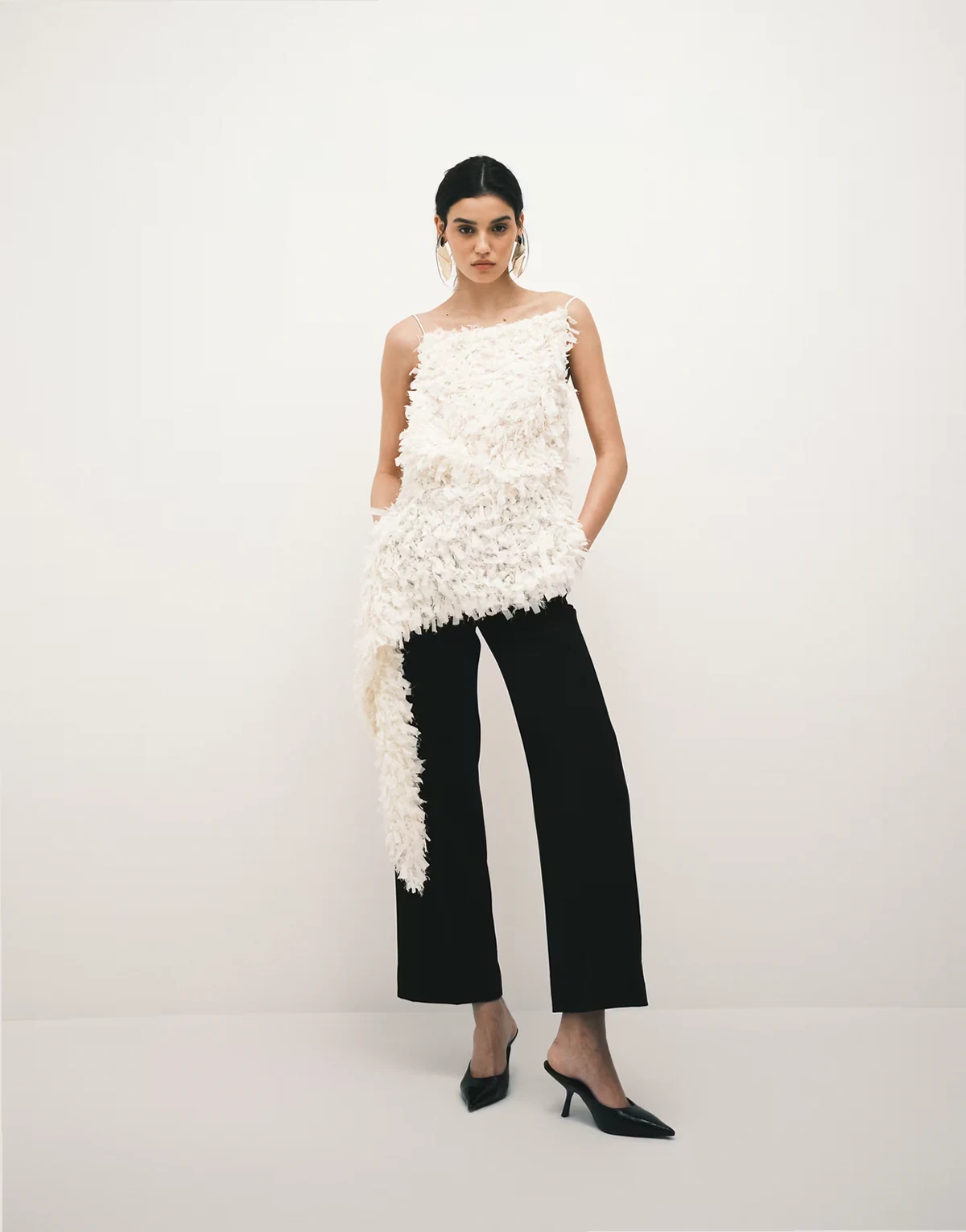 tailored flared pants in black