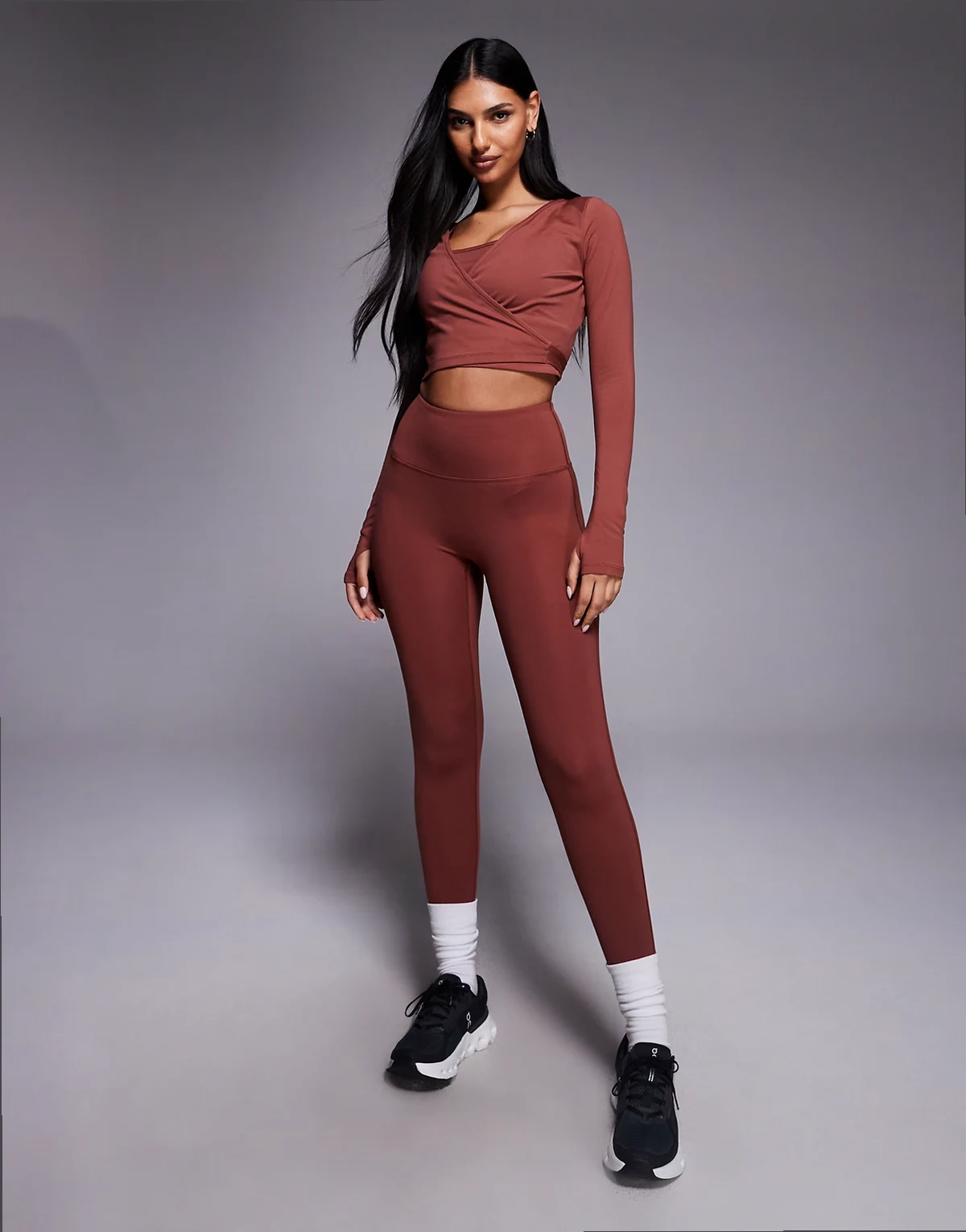 soft touch high rise cropped yoga leggings in spice