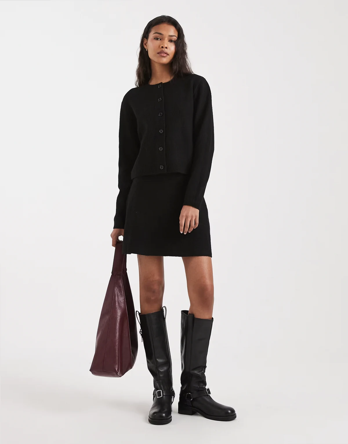 micro mini skirt in black - part of a set
