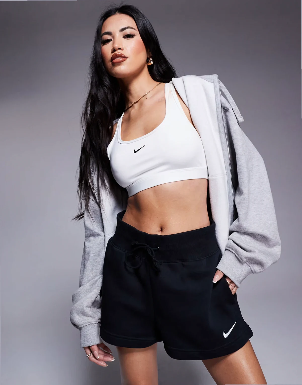 fleece shorts in black