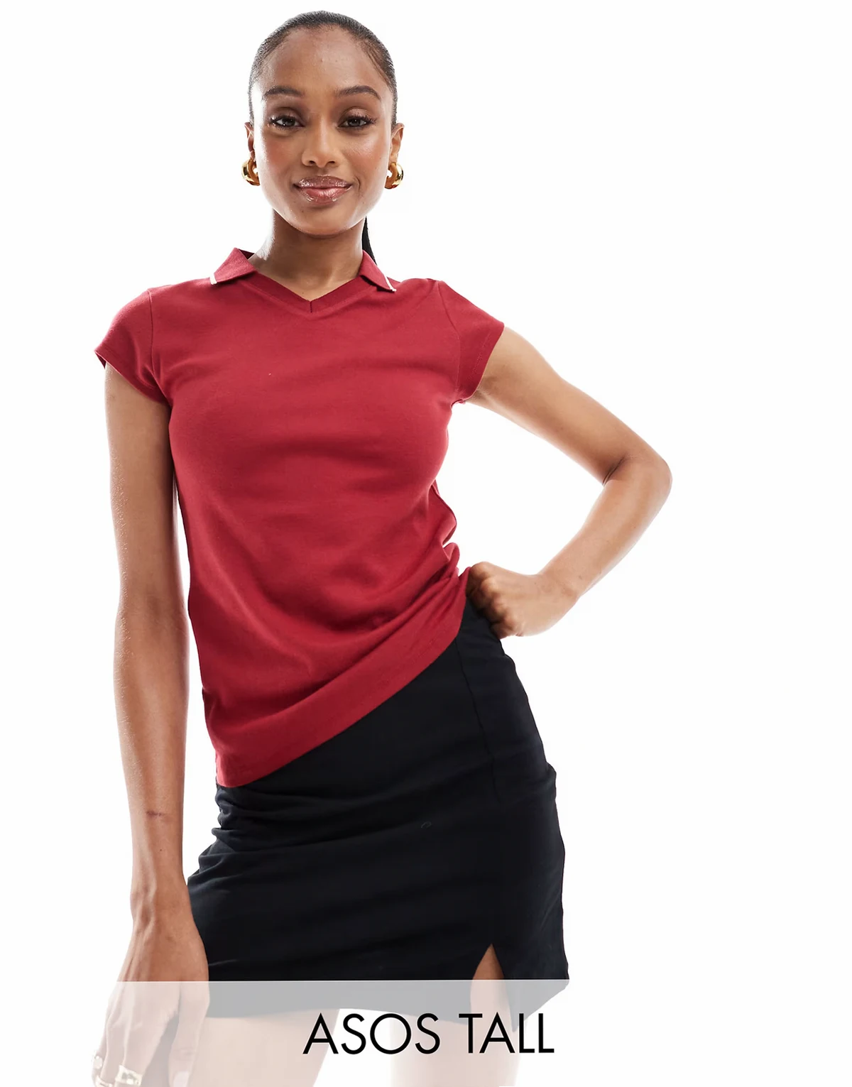 ASOS DESIGN Tall – Czarne spódnicospodnie tenisowe