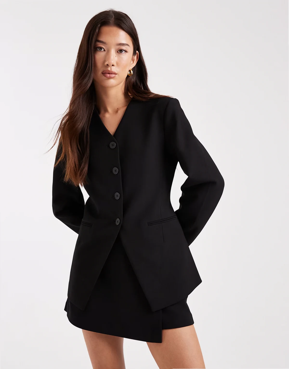 structured blazer in black - part of a set