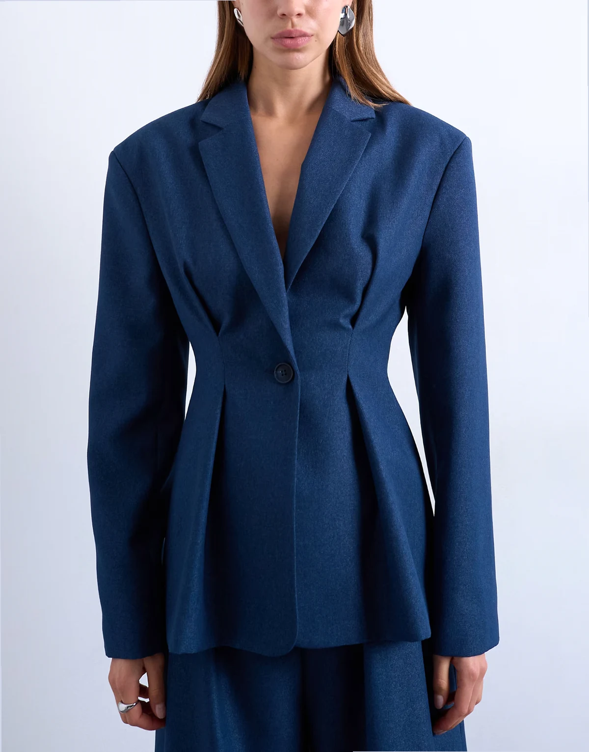 extreme cinched waist blazer in navy - part of a set