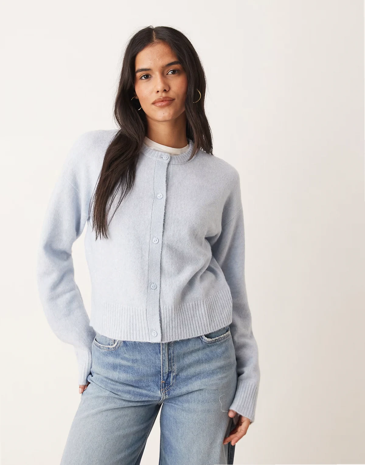 cardigan in light blue