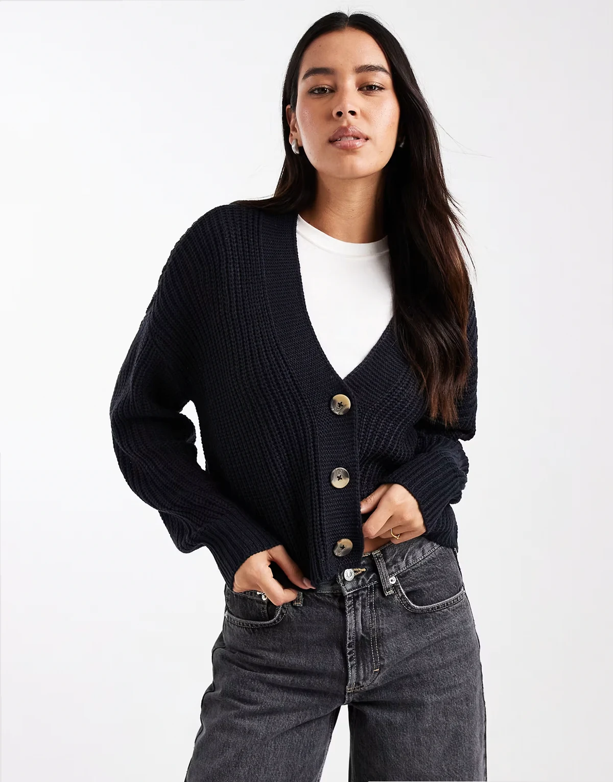– Strickjacke in Korallen-Marineblau