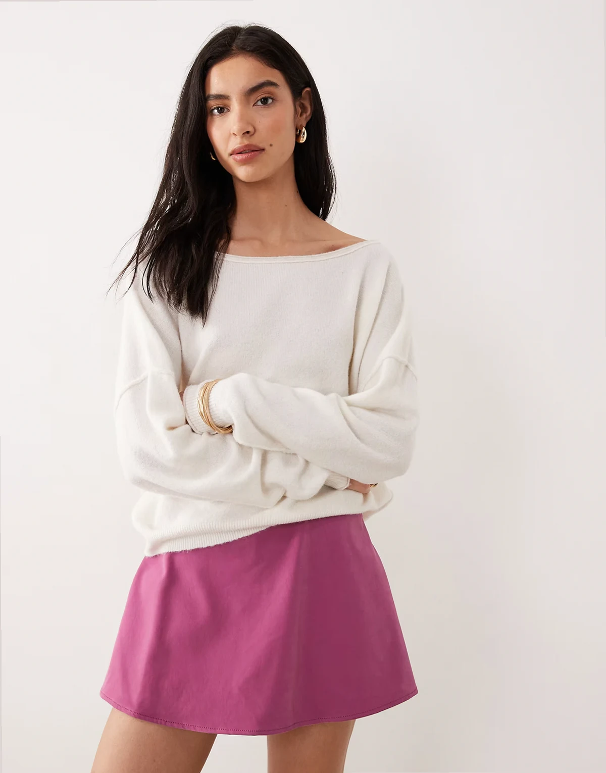 see me sweater in white combo