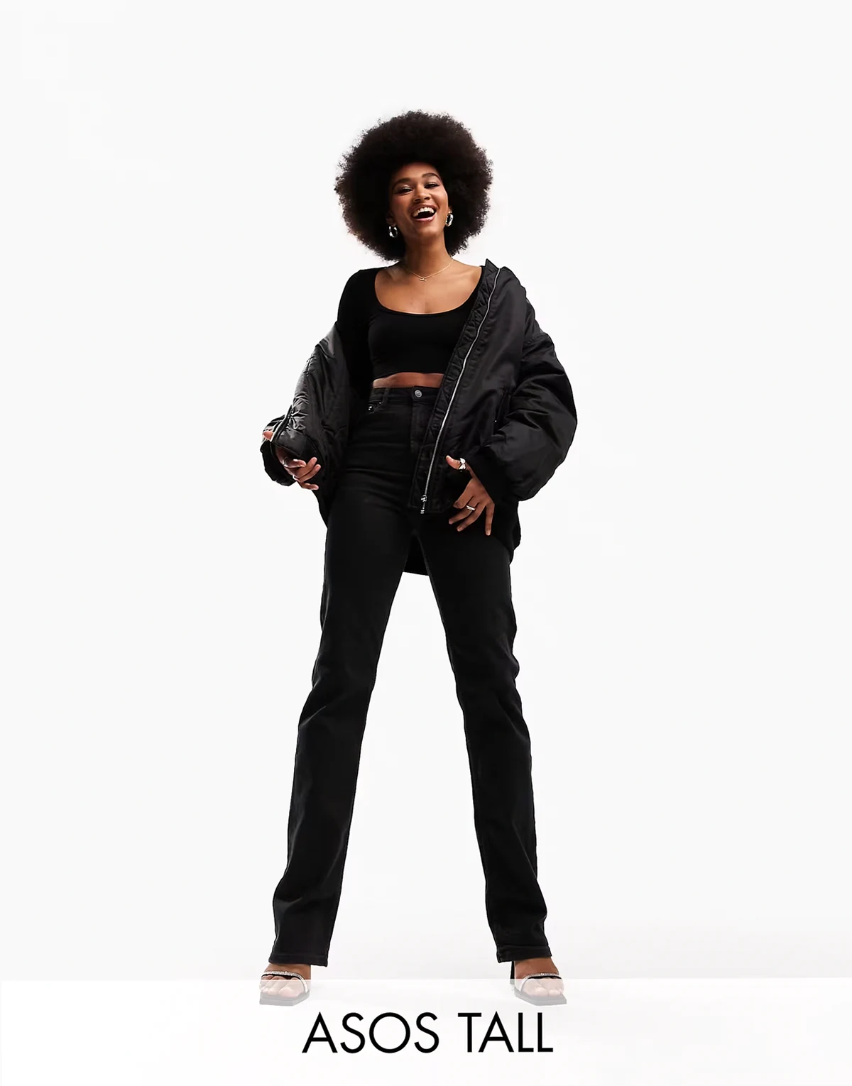 ASOS DESIGN Tall easy straight leg jeans in black