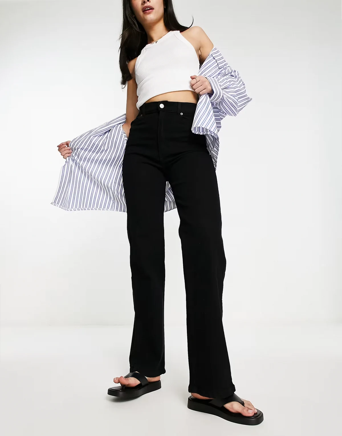 – Moxy – Czarne jeansy z prostymi nogawkami