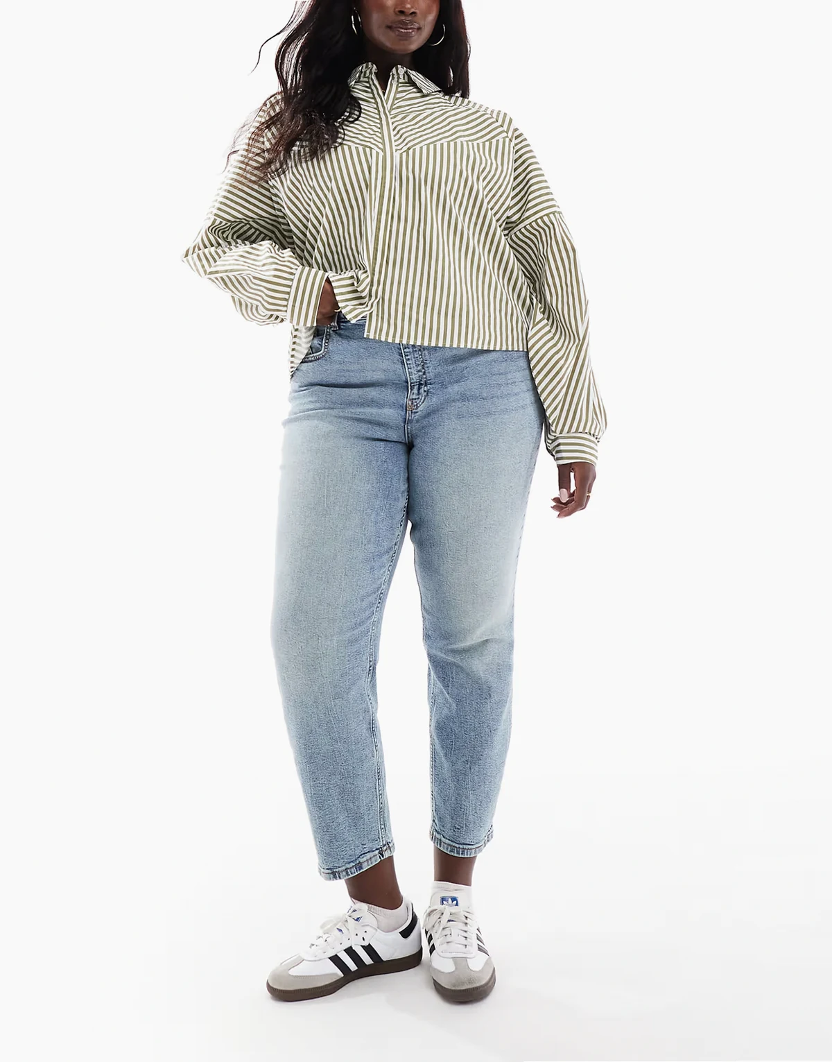 ASOS DESIGN Curve – Dopasowane wygodne jeansy w niebieskim kolorze