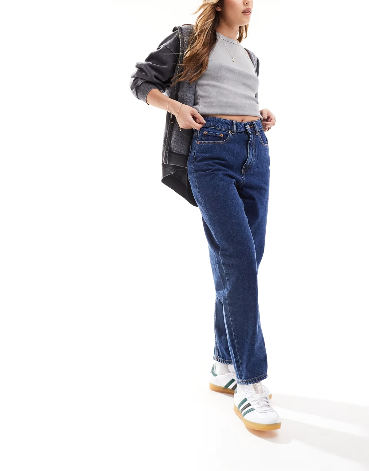 Lisbon mom jeans in dark blue wash