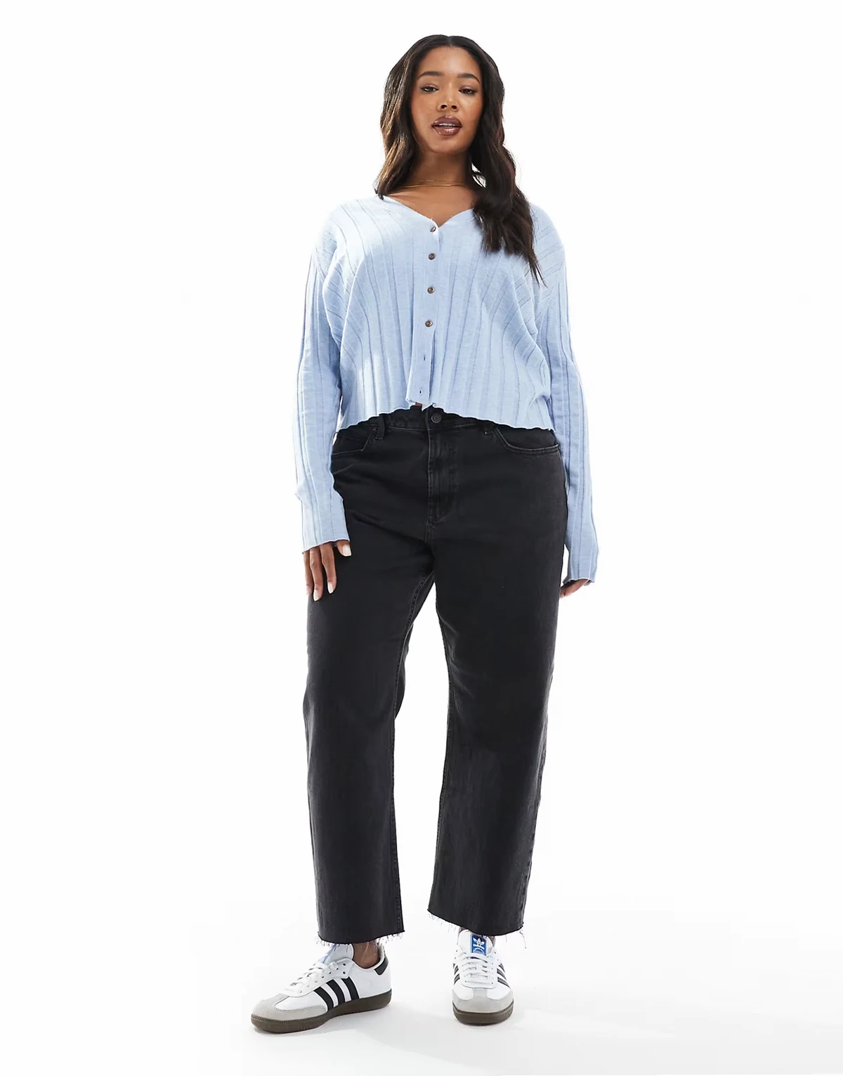ASOS DESIGN Curve – Czarne jeansy do kostek ze stretchem z prostymi nogawkami