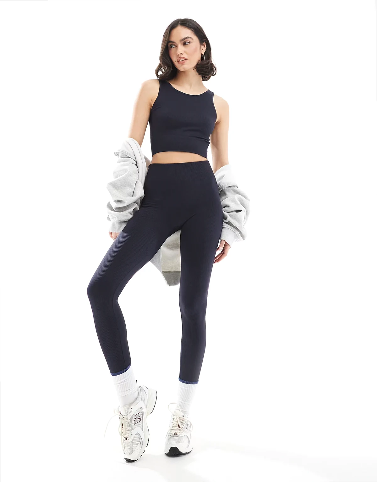 seamless leggins in dark navy - part of a set