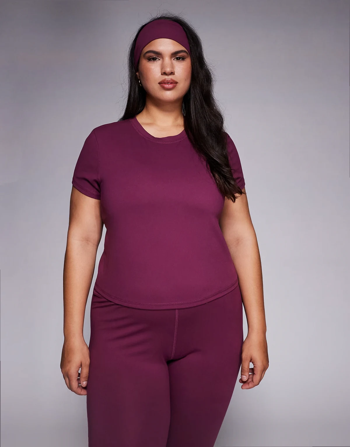 Curve Icon soft touch studio baby t-shirt in burgundy