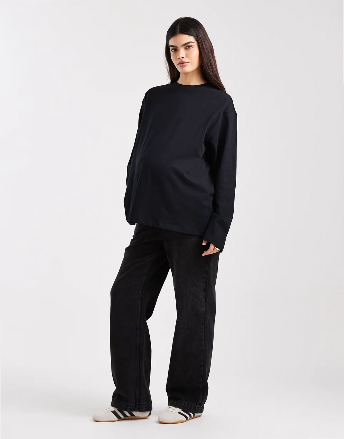 ASOS DESIGN Maternity long sleeve T-shirt in black