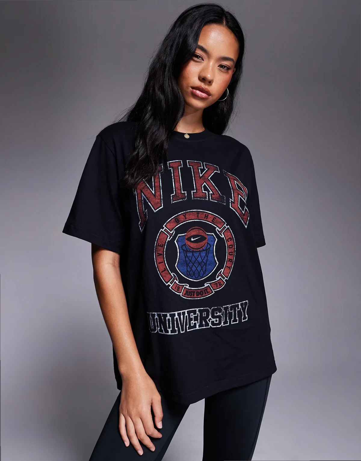 Vintage oversized graphic T-shirt in black