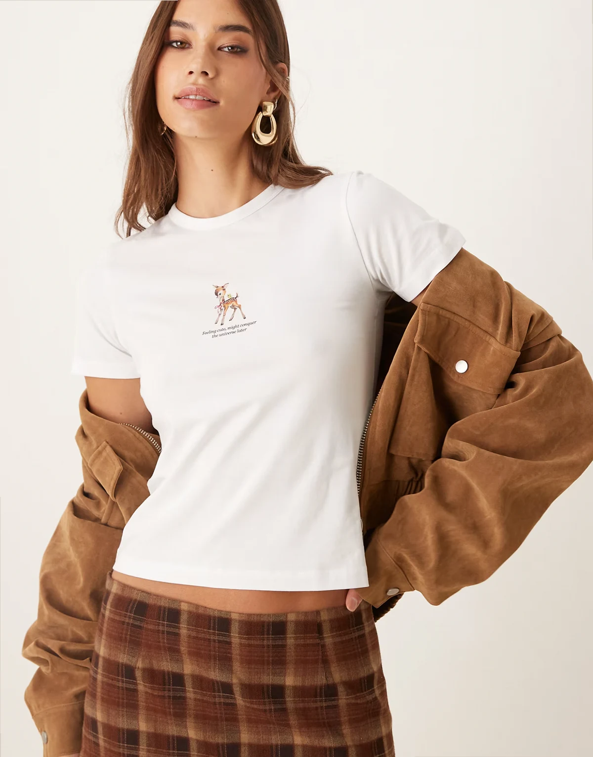 Gigi T-shirt with front print in white