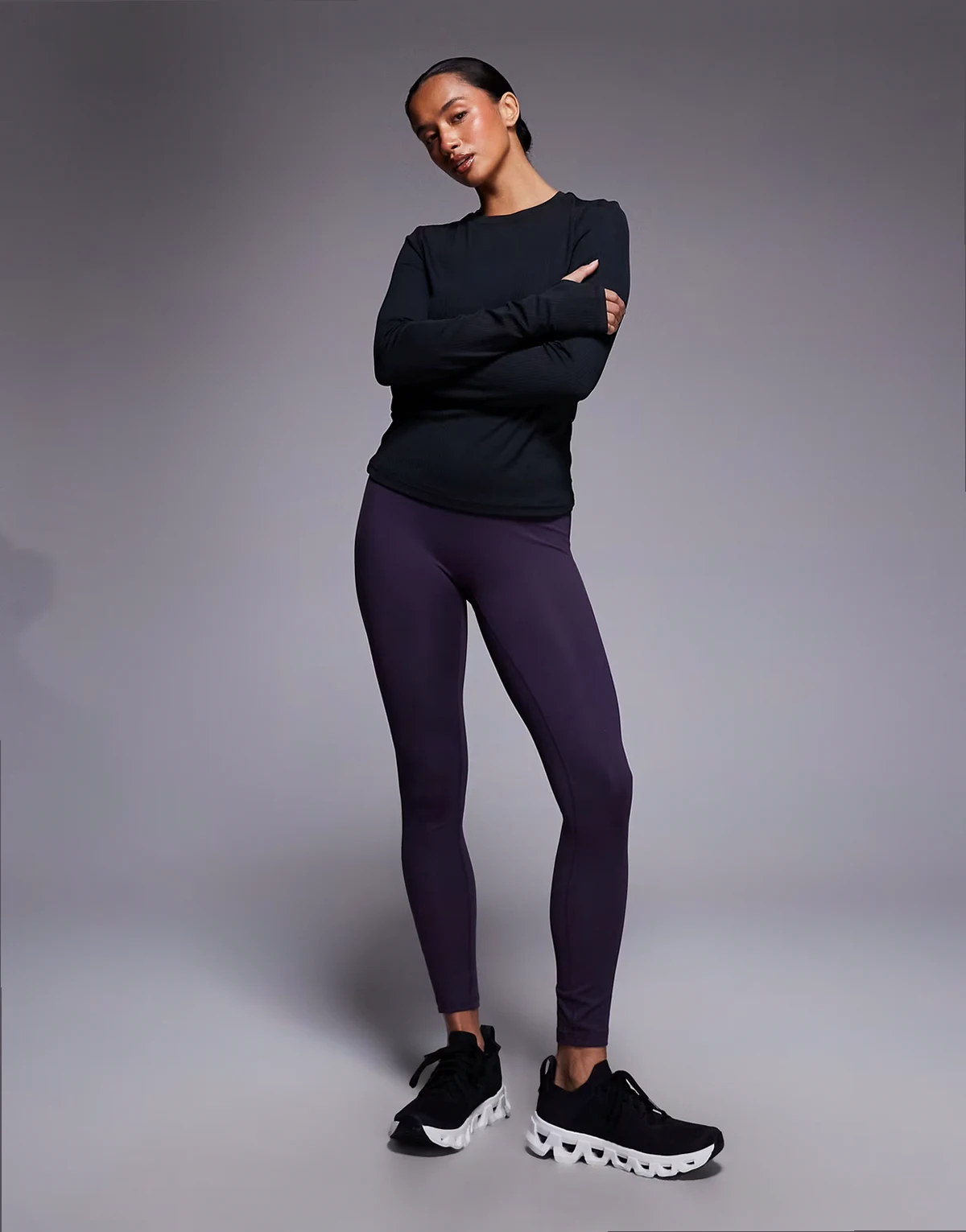 Petite Icon soft touch high waist yoga leggings in heather