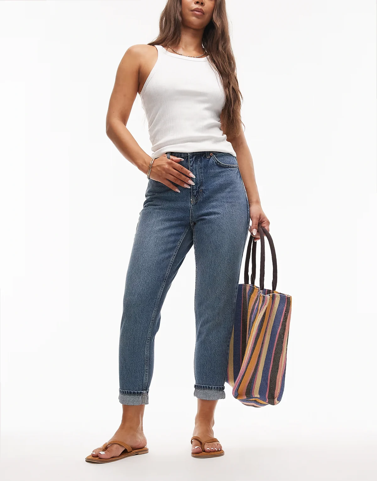Original high rise Mom jeans in mid blue