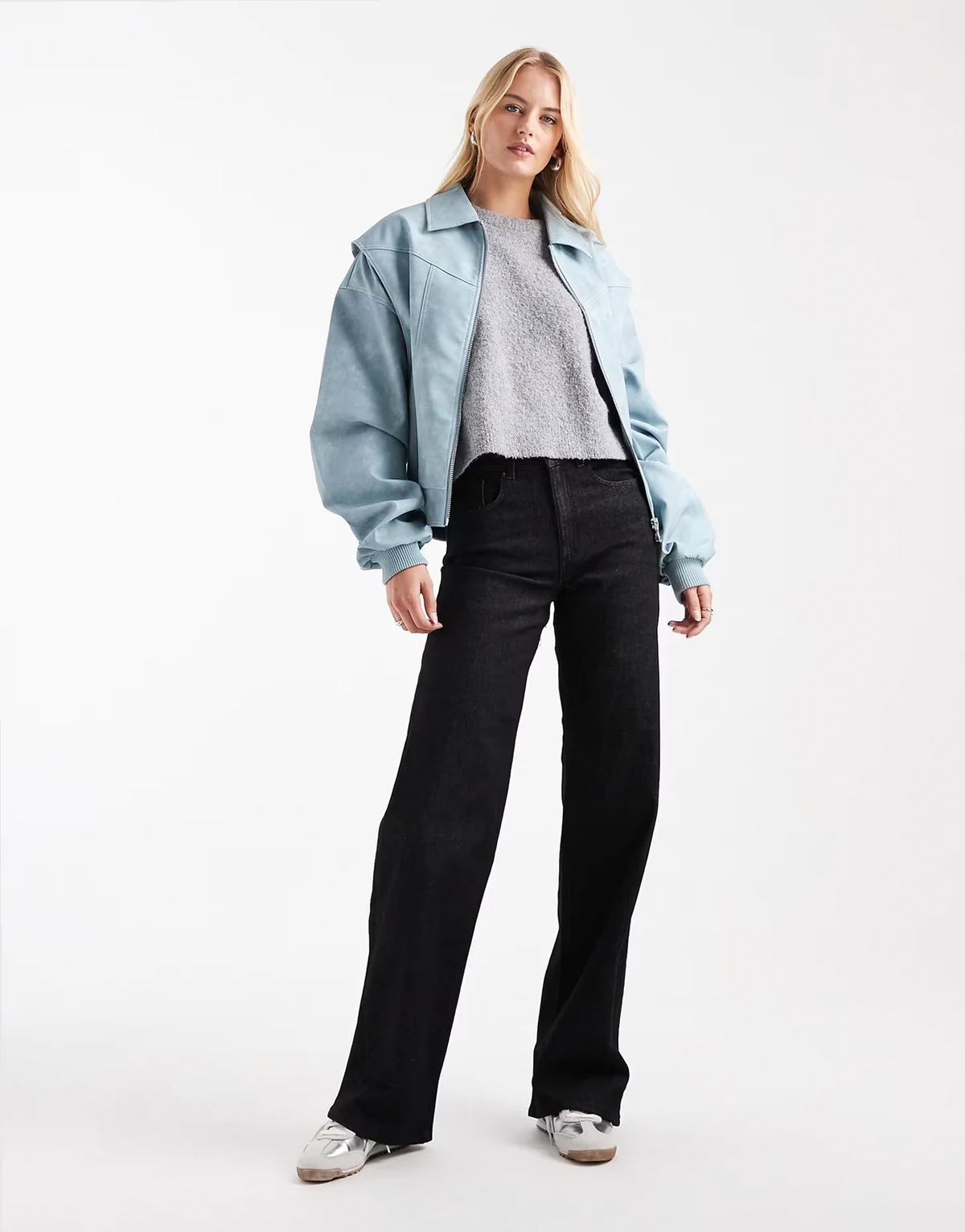 – Juicy – Jeans in Schwarz mit hohem Bund und weitem Bein