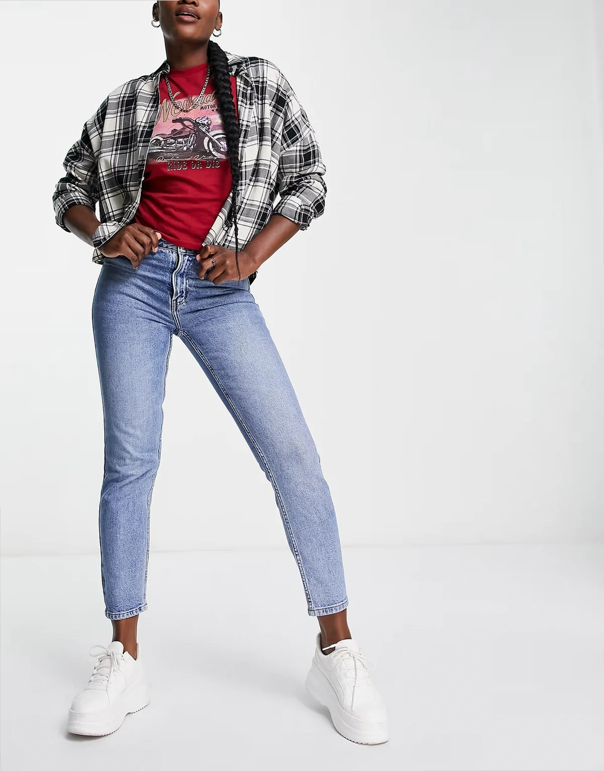 – Emily – Gerade Jeans in Mittelblau