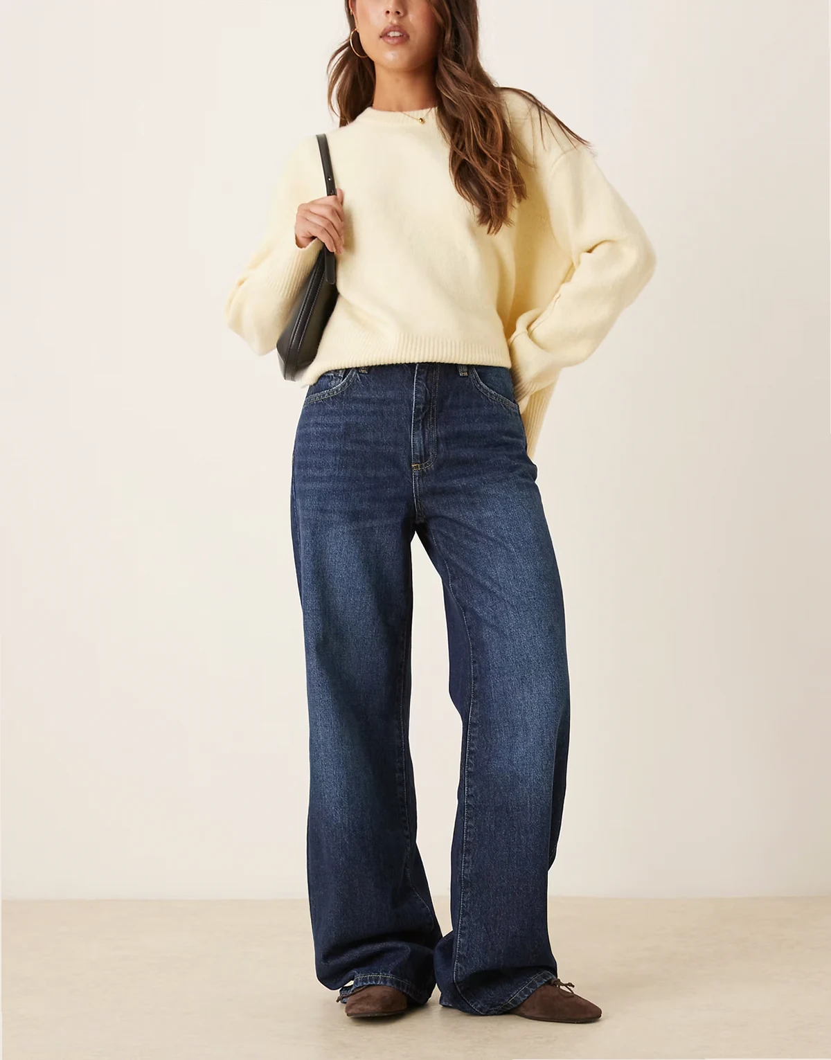 – Danila – Jeans aus 100% Baumwolle in Dunkelblau mit weitem Bein