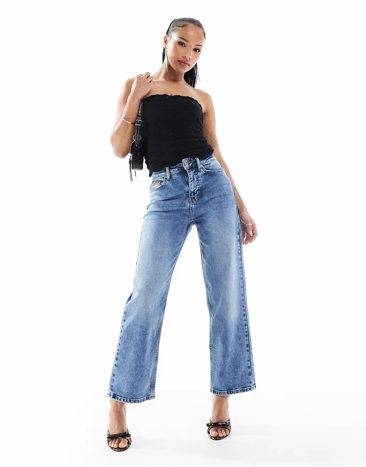 heart pocket straight leg jeans