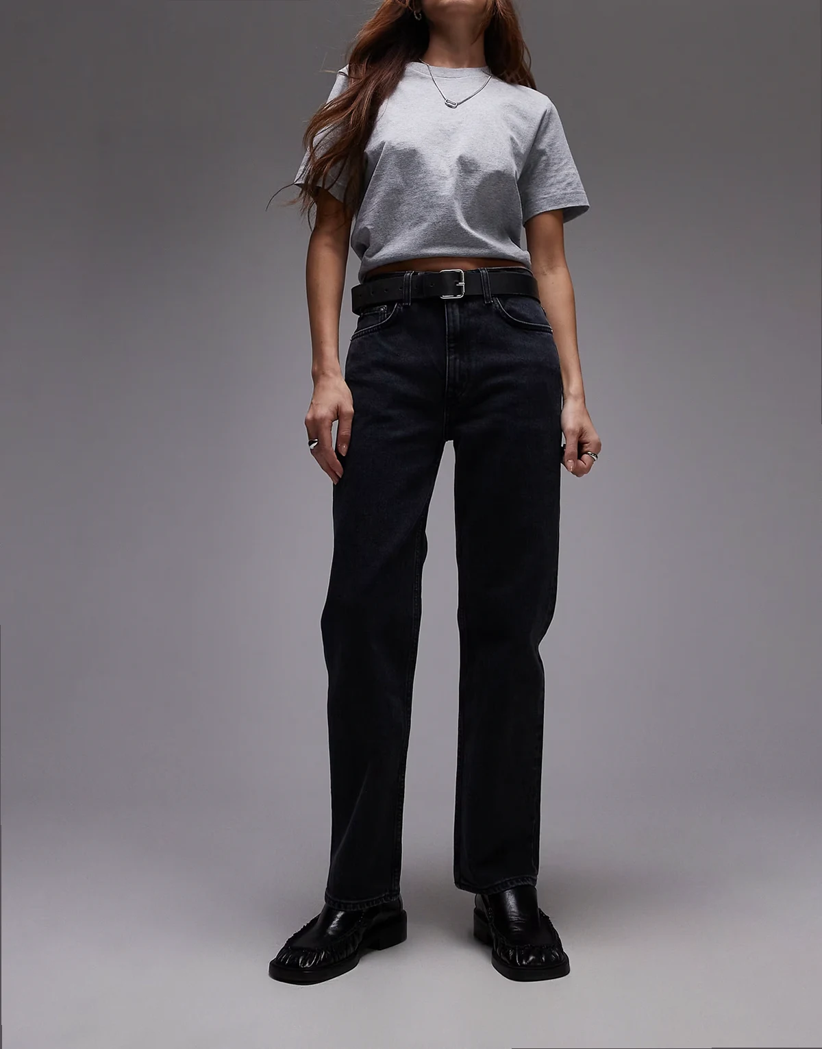 – Jade – Stretch-Jeans in verwaschenem Schwarz mit schmalem Schnitt