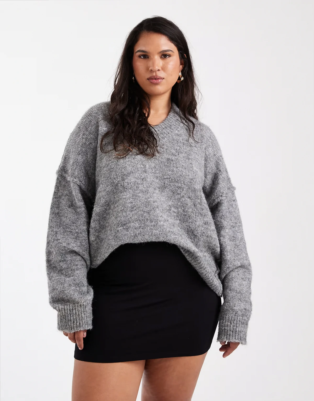ASOS DESIGN Curve – Czarna dżersejowa spódnica mini