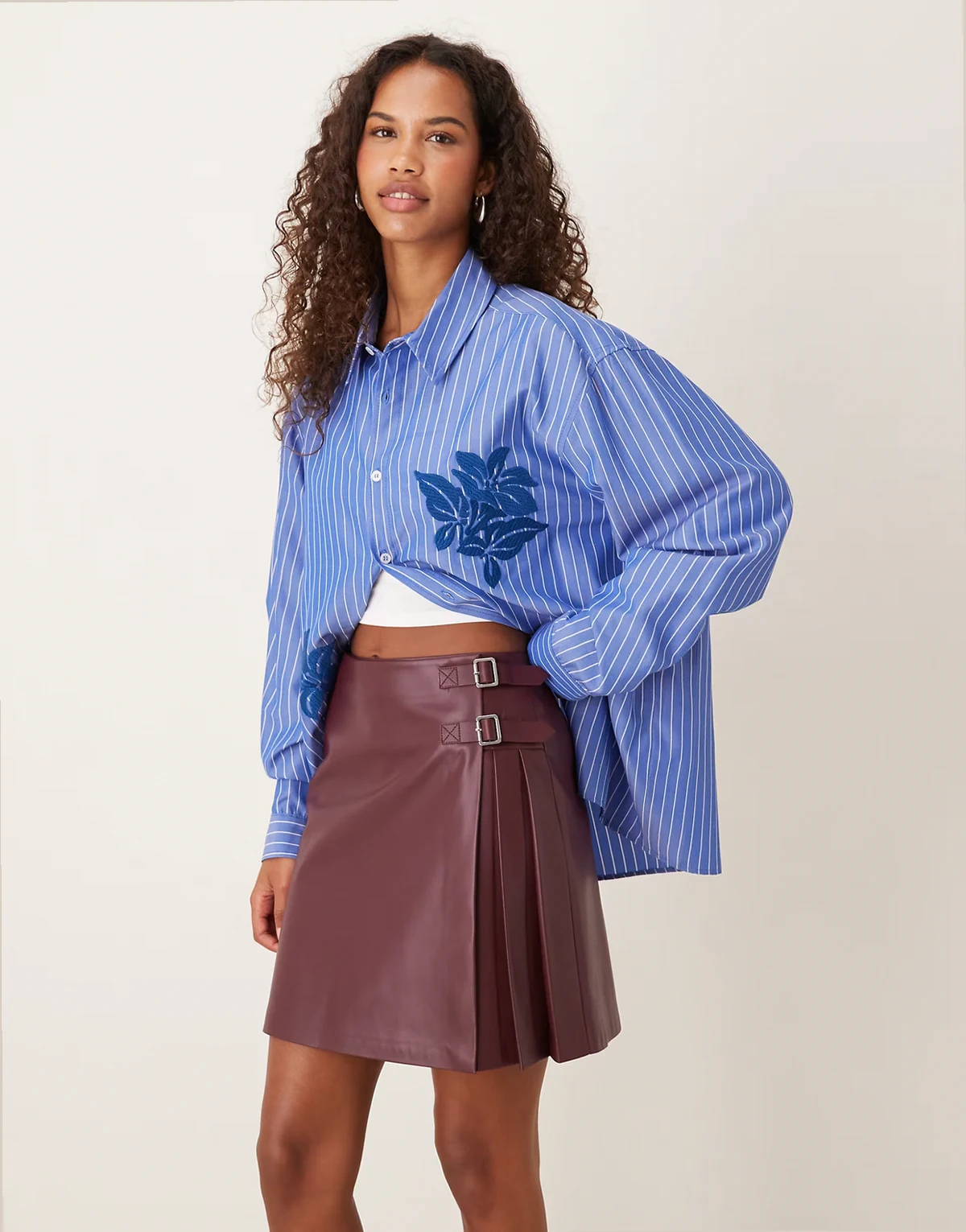 kilt mini skirt in wine