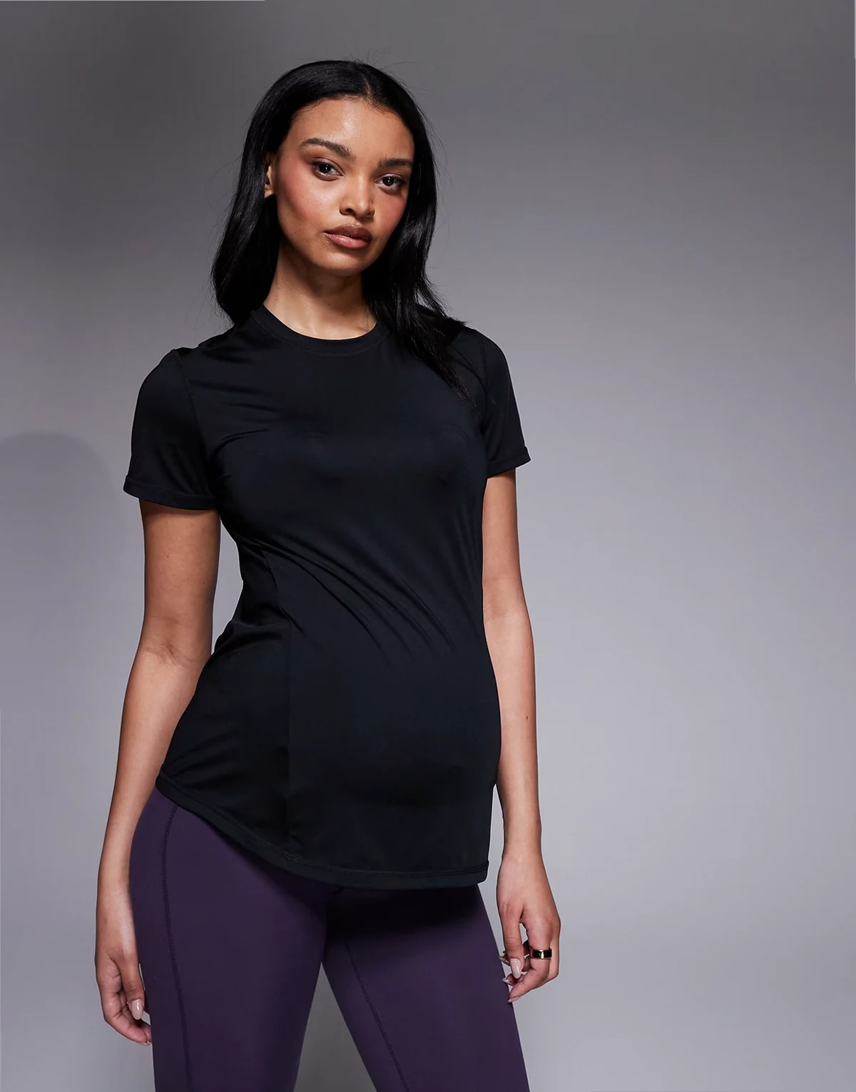 Maternity Icon active quick dry performance T-shirt in black