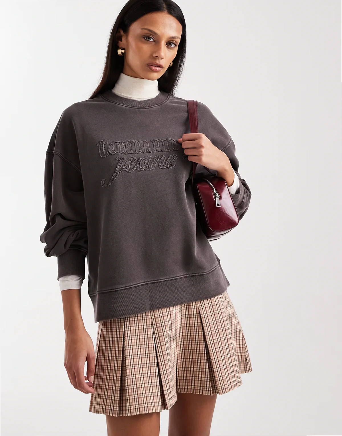 faded boxy sweatshirt in washed brown