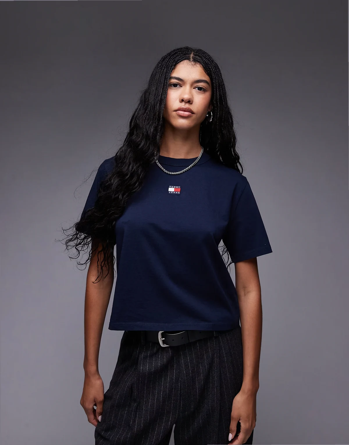 central badge boxy t-shirt in navy