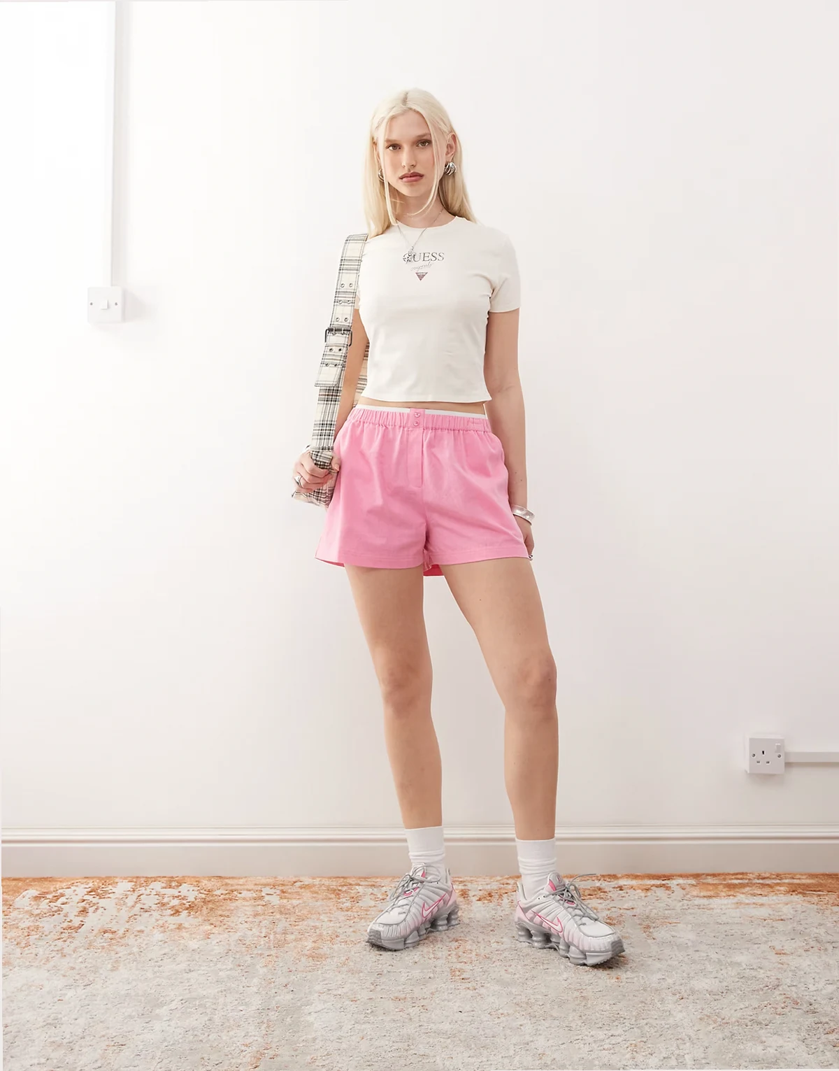 – Boxershorts aus Webstoff in Rosa