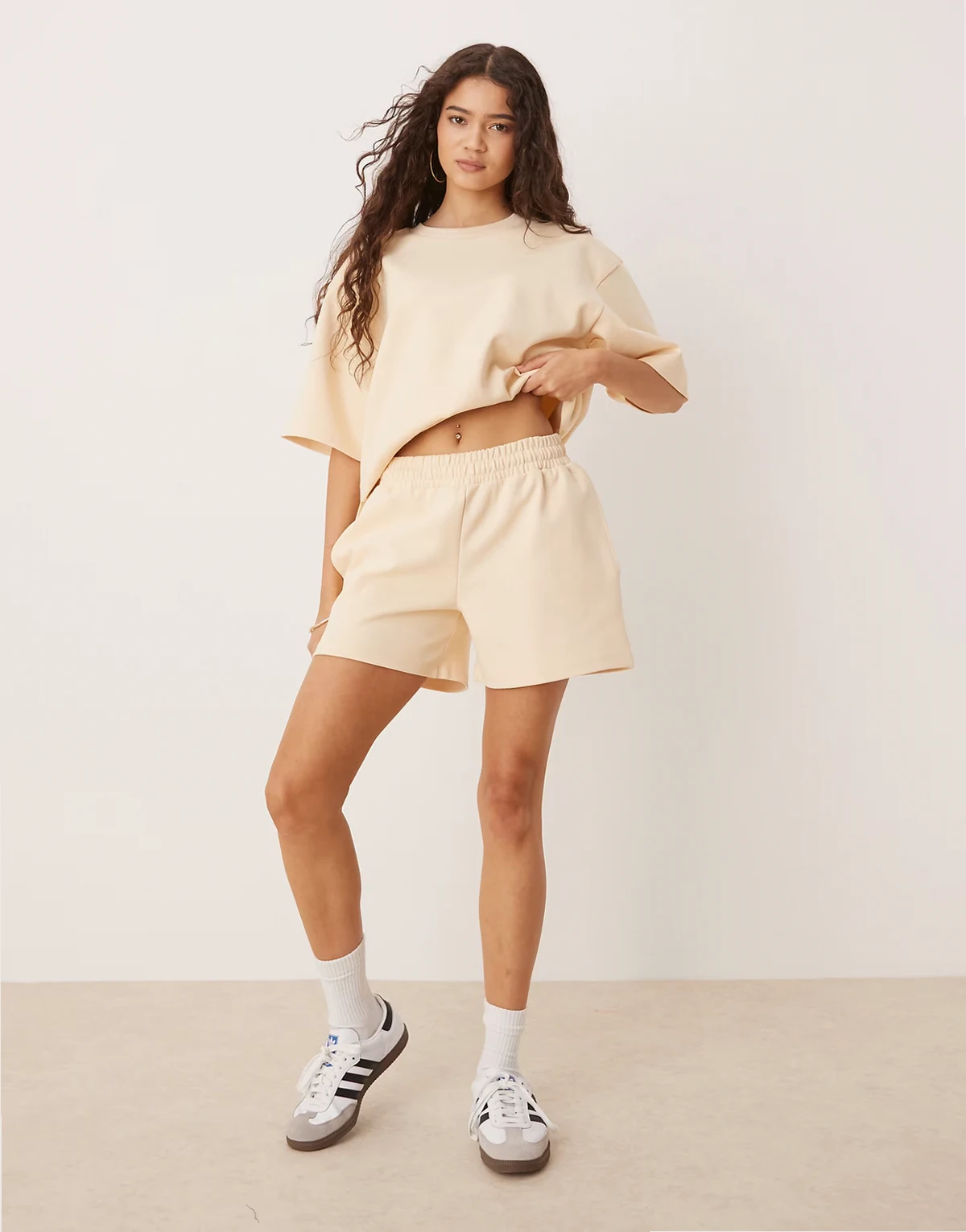 interlock shorts in buttermilk - part of a set
