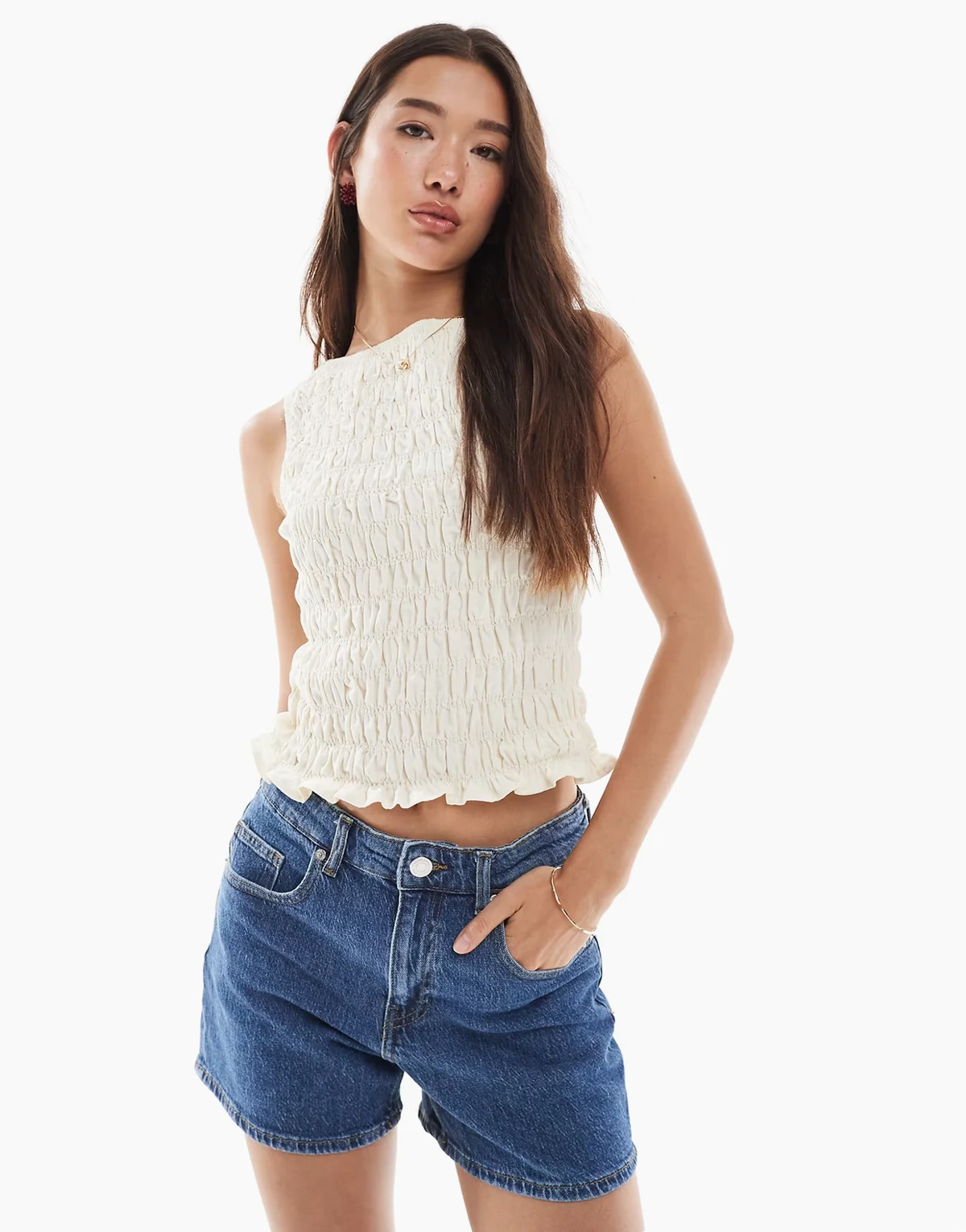 – Tess – Jeansshorts in Mittelblau