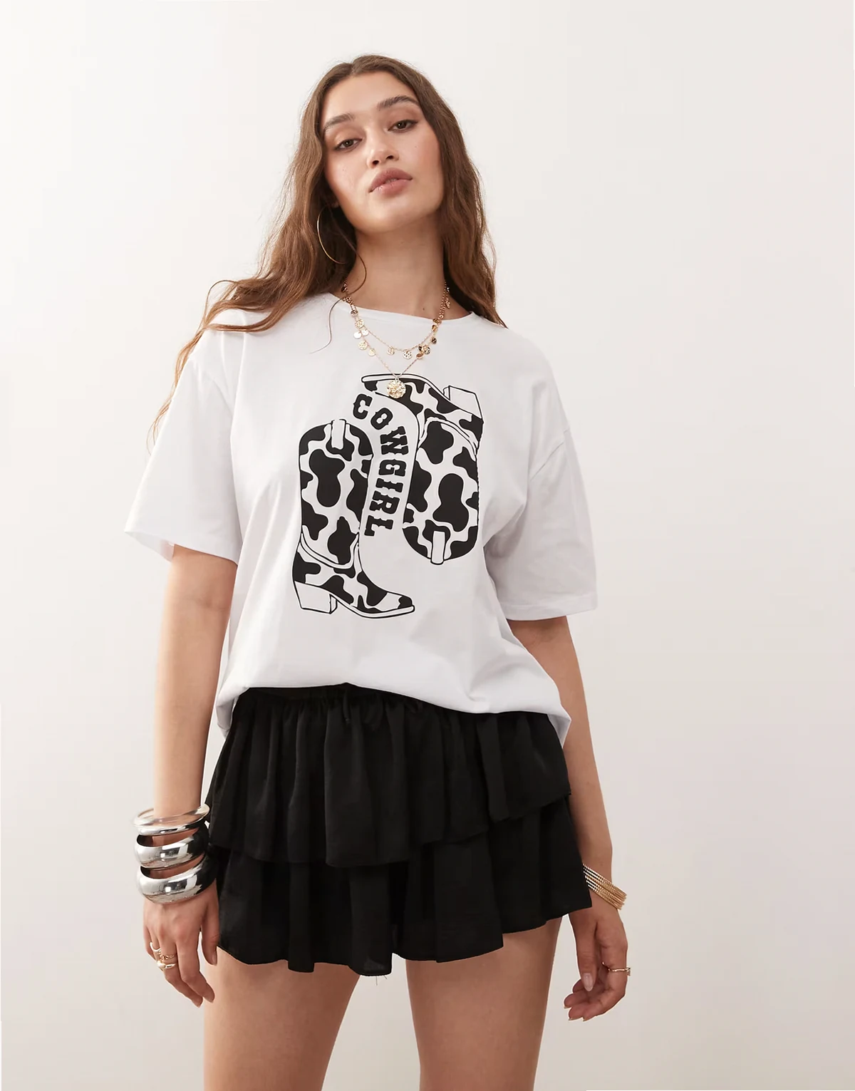 – Gestufter Skort in Schwarz