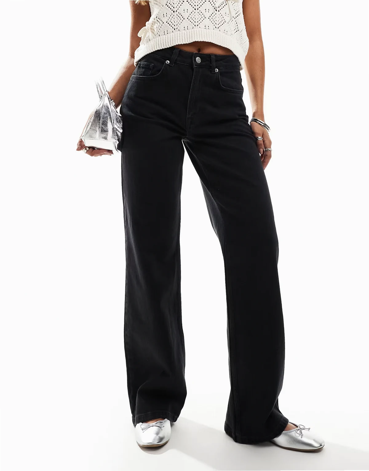 Alice wide leg jeans in black