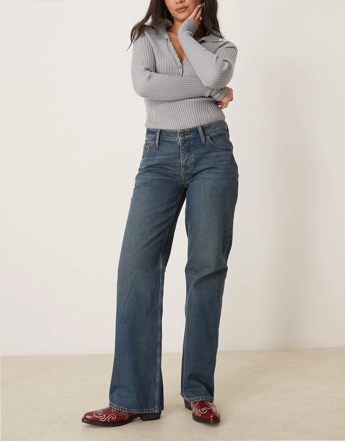tennessee low rise boyfriend jeans in cowboy blue
