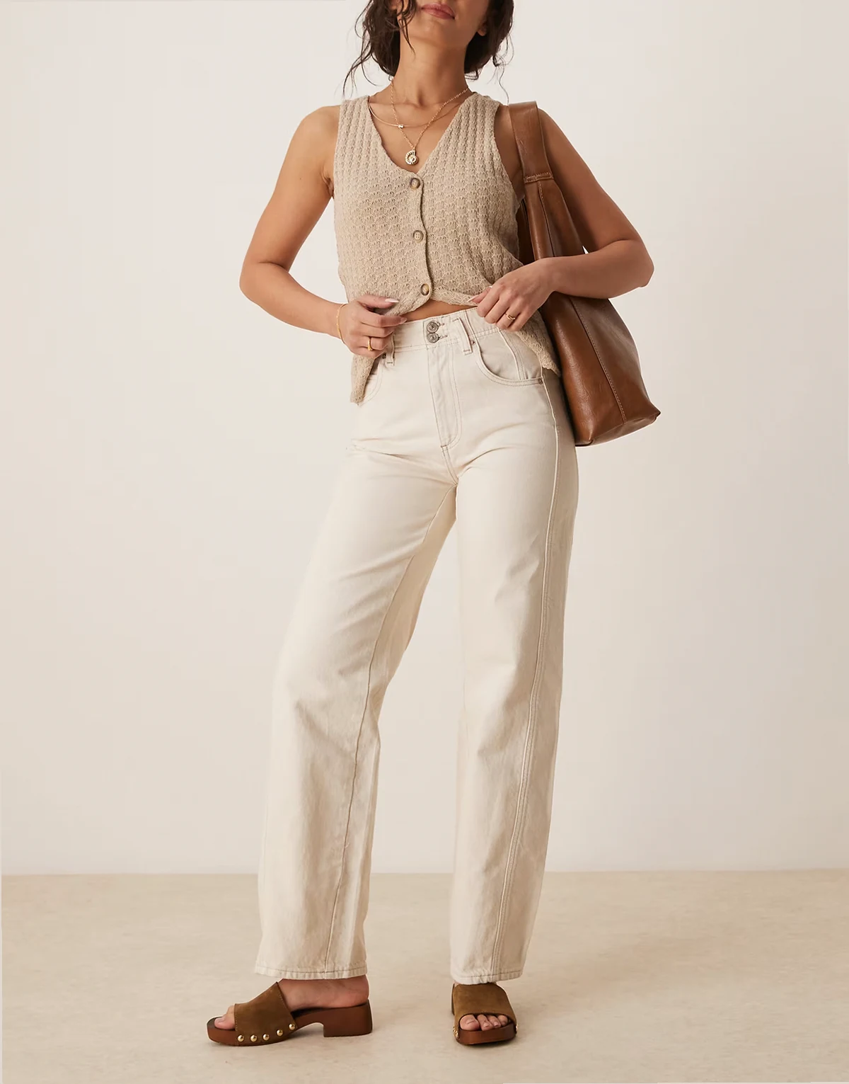 aster straight leg jeans in ecru